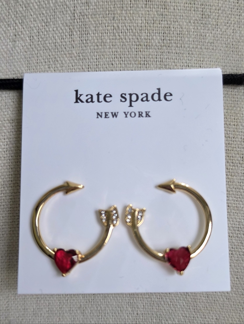 Kate Spade Lovestruck Heart And Arrow Hoops